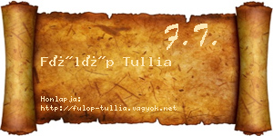 Fülöp Tullia névjegykártya